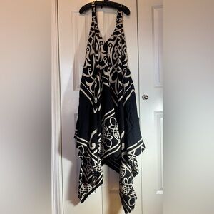 Black White Boho Wide Leg Jumpsuit Romper One Size Festival Outfit